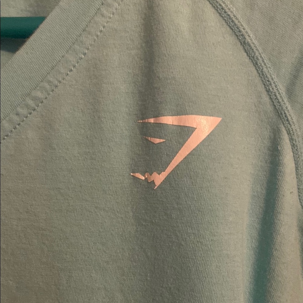 Gymshark Light Aqua Fitted Long Sleeve Tee Woman XSmall - Picture 3 of 5